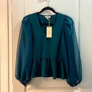 NWT Emerald Green party shirt
